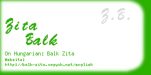 zita balk business card